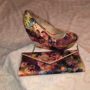 ALDO Floral print clutch/purse